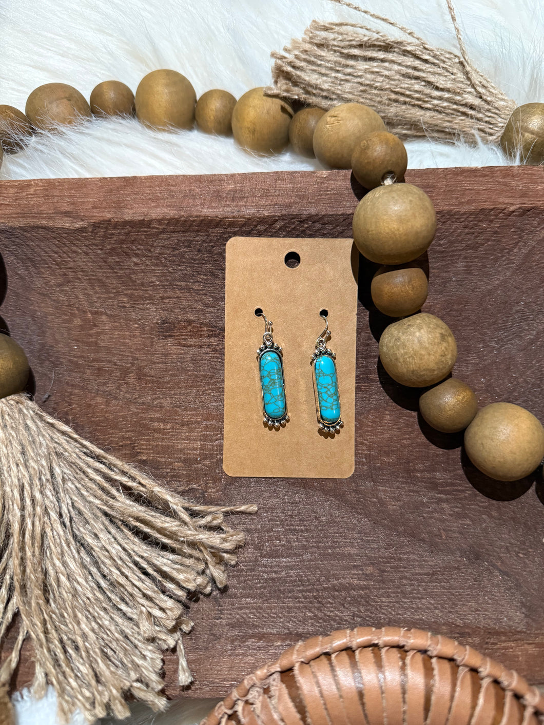 Turquoise Rectangle Dangles