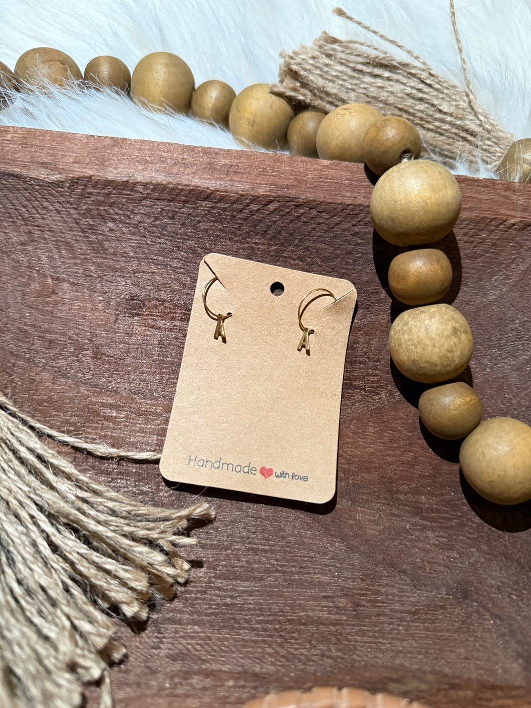 Letter A Earrings Gold