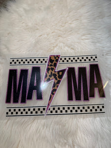 Leopard Checkered Lighting Bolt Mama