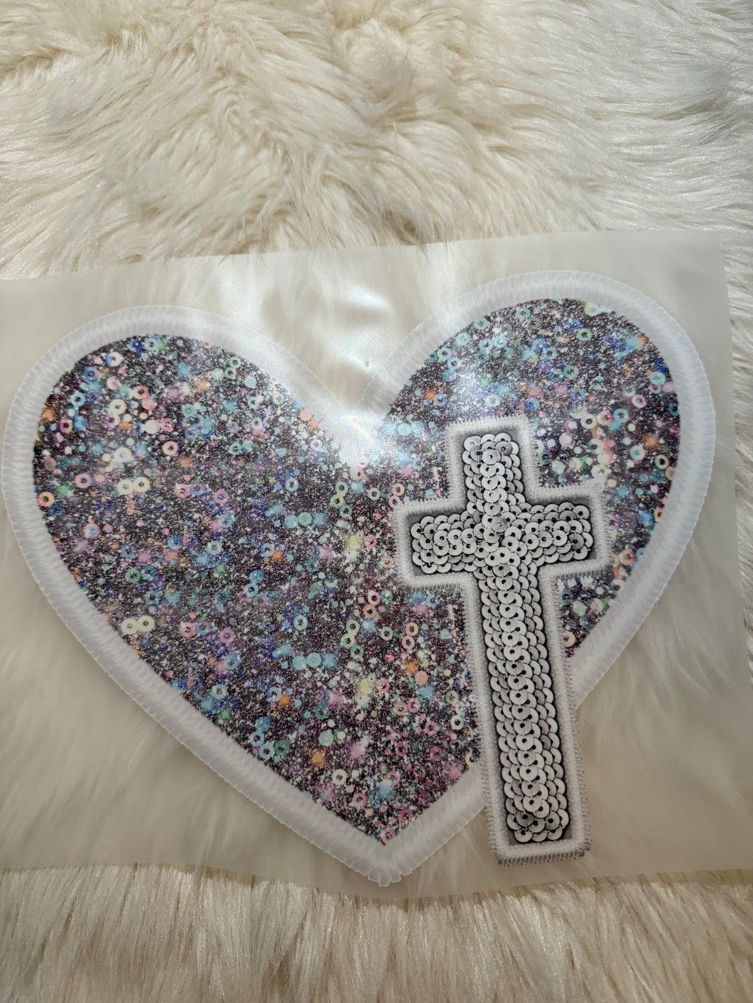 Sparkle Heart with Cross Shirt